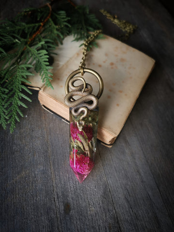 "Botanical serpent" necklace