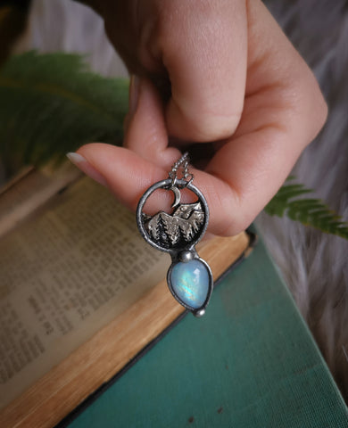 Landscape moonstone necklace #2