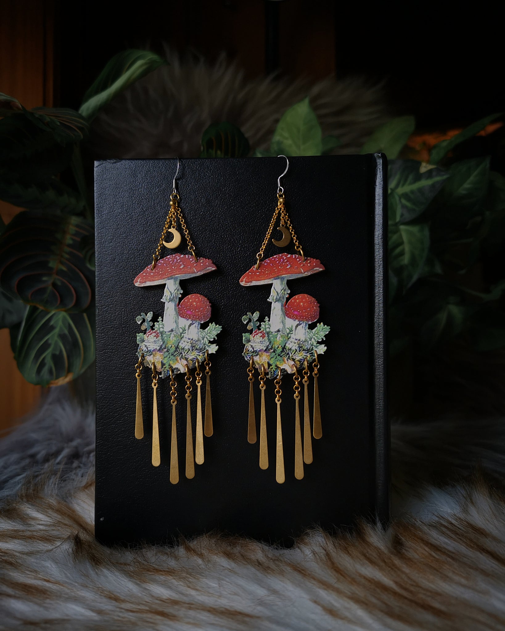 "Fly agaric" wooden earrings