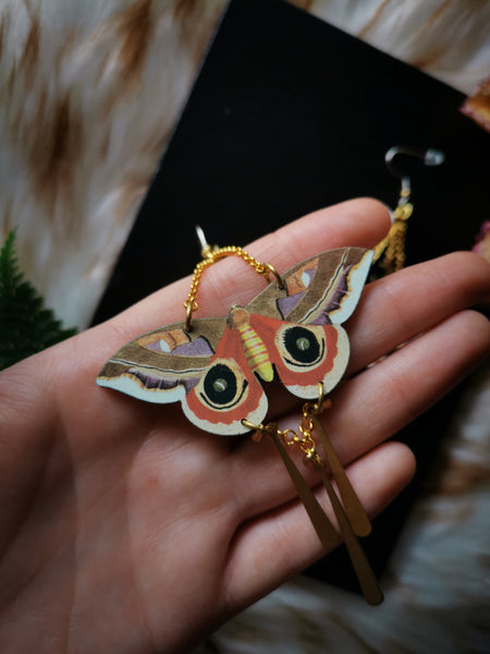 "Moth" wooden earrings