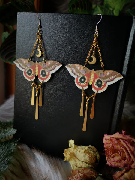 "Moth" wooden earrings