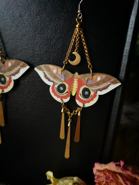 "Moth" wooden earrings