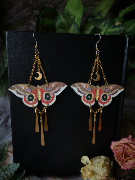 "Moth" wooden earrings