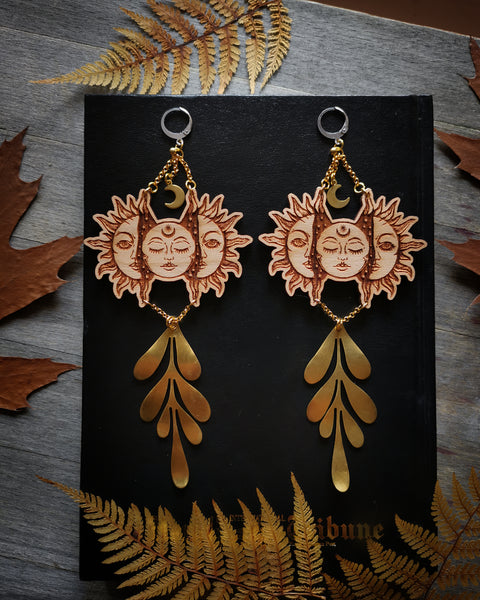 Sun and moon earrings #1