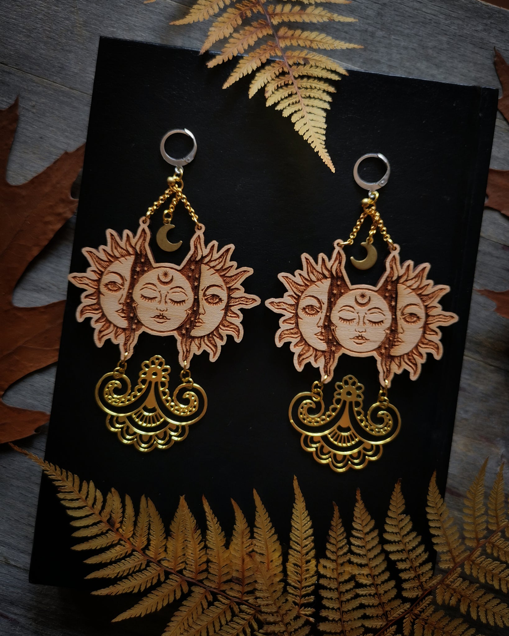 Sun and moon earrings #3
