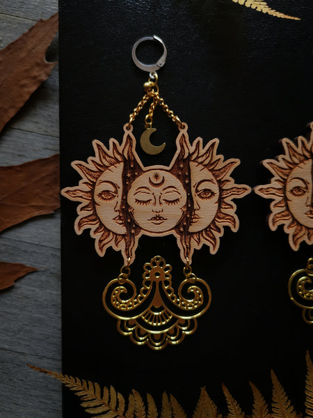 Sun and moon earrings #3