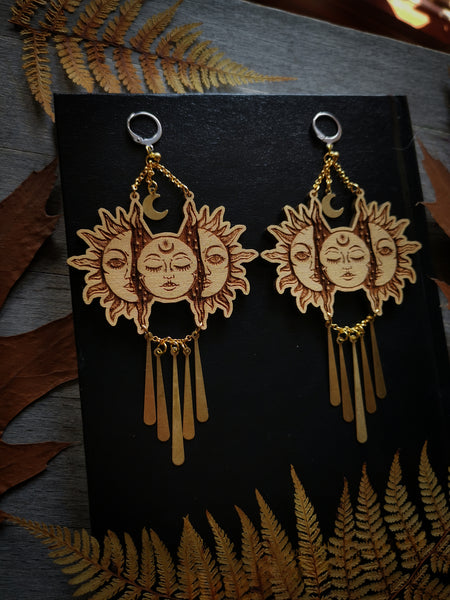 Sun and moon earrings #2