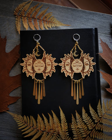 Sun and moon earrings #2