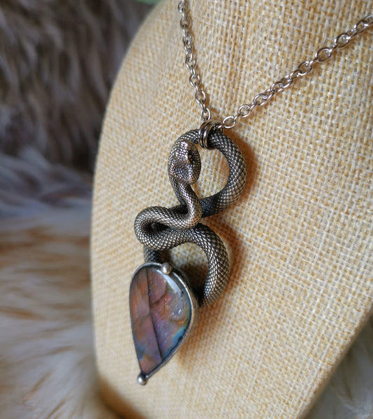 "Sylva" silver snake necklace