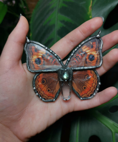 Glass artificial butterfly pendant #3