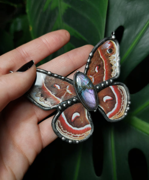 Glass artificial butterfly pendant #2