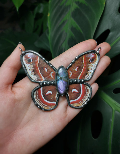 Glass artificial butterfly pendant #2