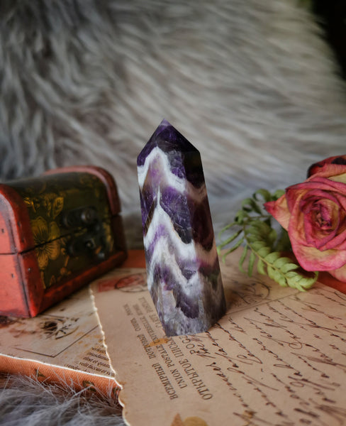 Chevron amethyst tower