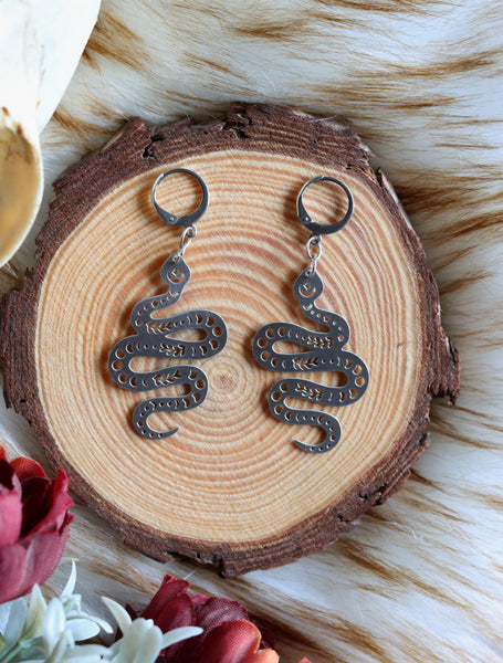 Stainless steel serpent earrings #4