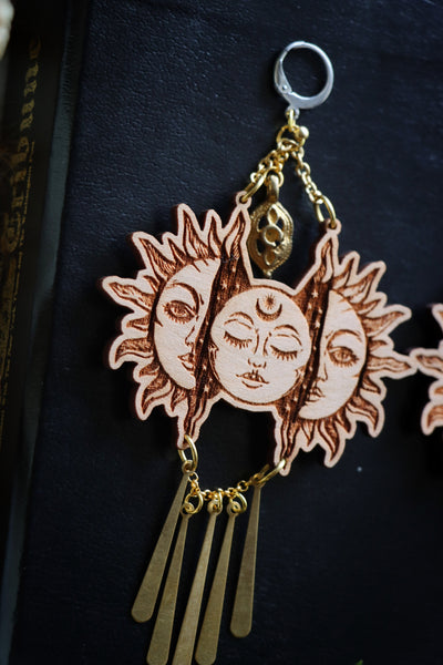 Sun and moon earrings #2