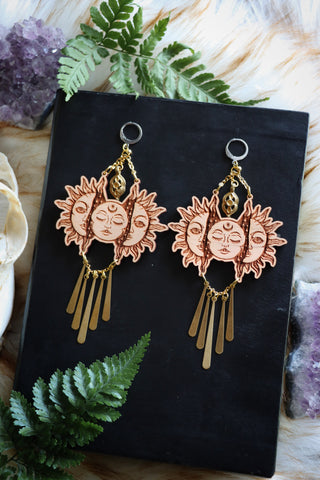 Sun and moon earrings #2