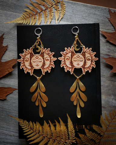 Sun and moon earrings #1