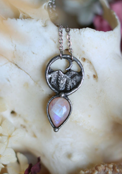 Landscape moonstone necklace #2