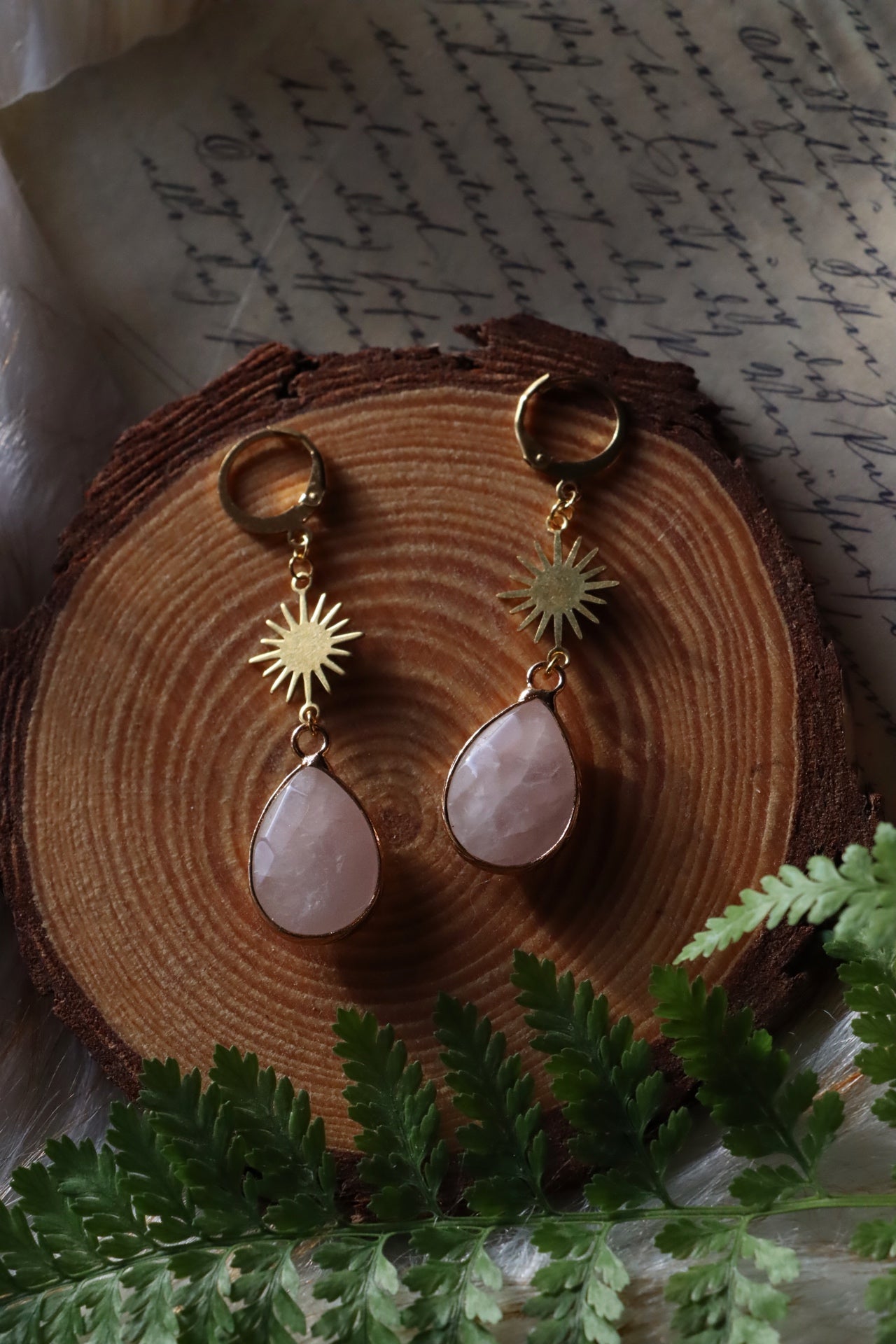 Rose quartz earrings