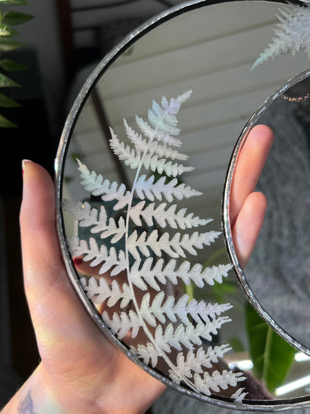 "Fern" crescent mirror