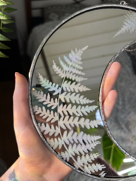 "Fern" crescent mirror