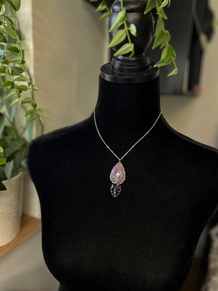 "Panya" stichtite and amethyst necklace