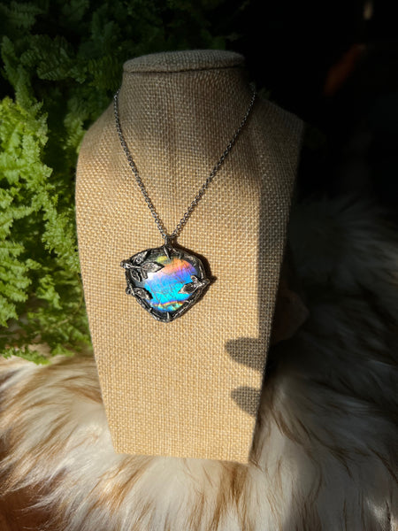 "Leaf" labradorite necklace