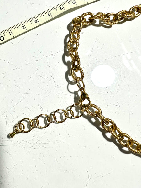 "Zoreen" brass snake necklace with labradorite and black onyx